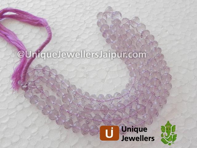 Pink Amethyst Concave Cut Roundelle Beads